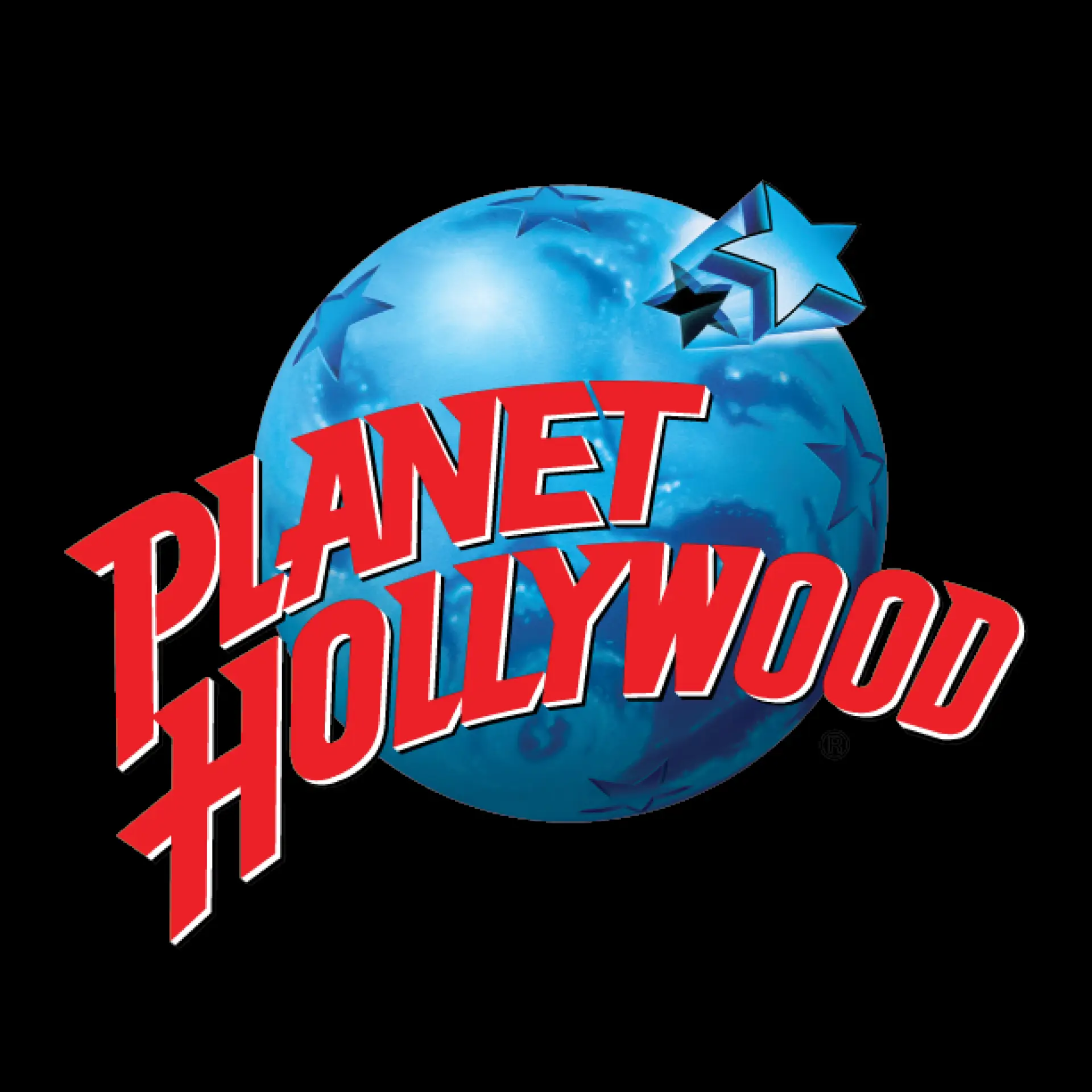 The Planet Hollywood Logo against a black background
